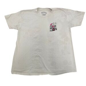 Dennis Rodman Bad As I Wanna Be Tee Rodman Apparel Size Large
 Distressed Stains